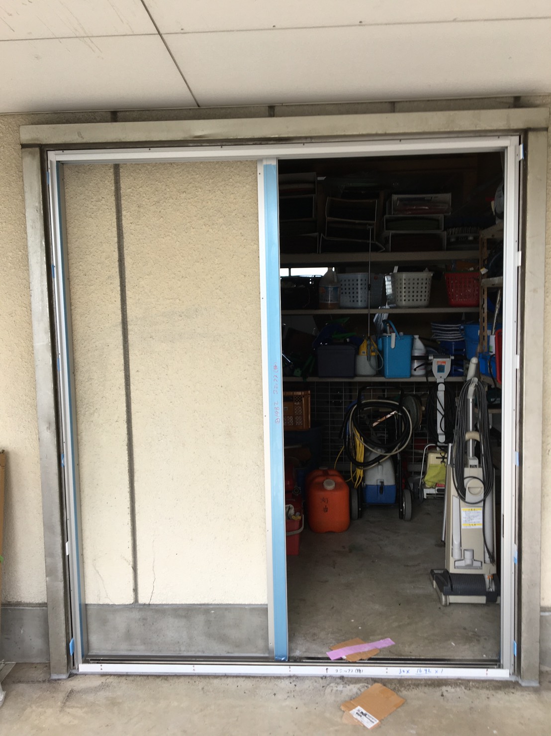 愛知県名古屋市 工場 店舗ドア工事店 出入口引戸取替工事 上吊りハンガードアへ取替＜ホンダトーヨー住器株式会社＞