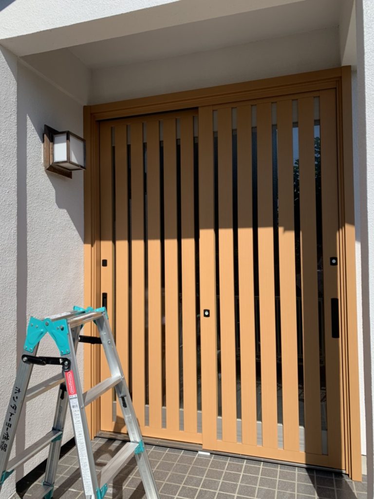 愛知県名古屋市緑区 戸建住宅 引戸工事店 玄関引戸取替工事 LIXILリシェント引戸【ドアファクトリー】