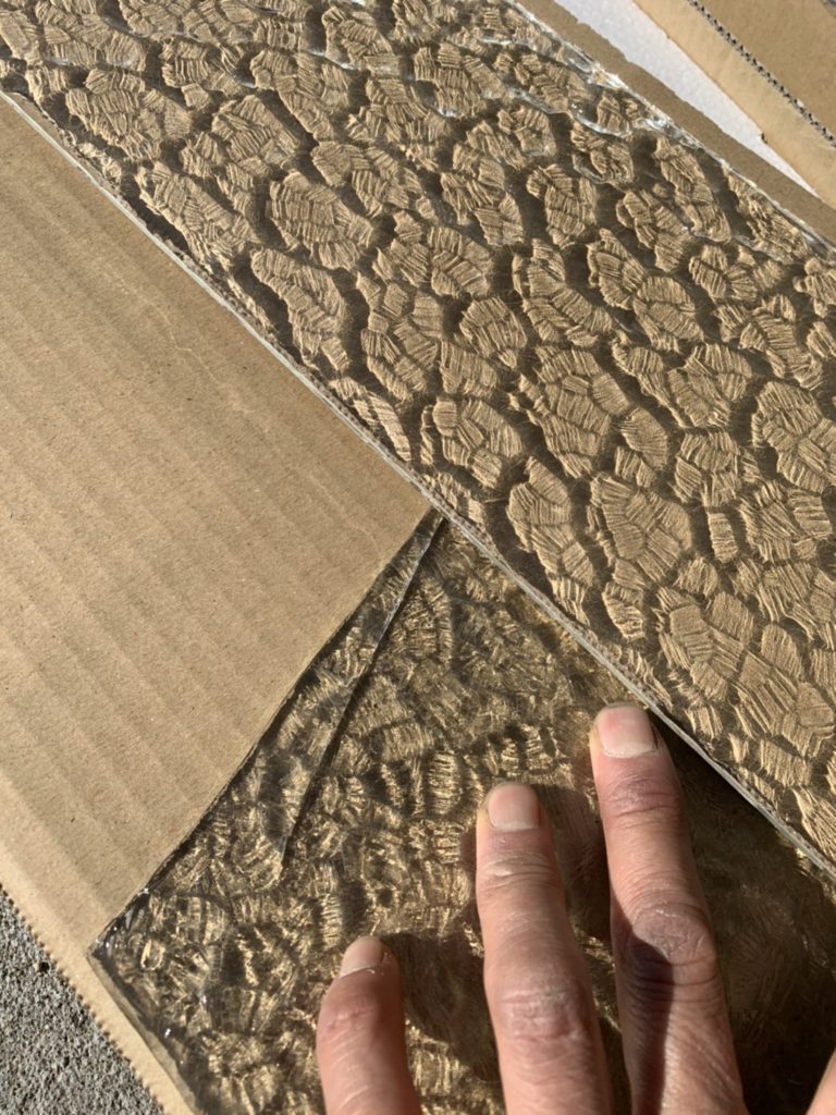 愛知県大府市 戸建住宅 玄関引戸ガラス デザイン硝子に交換工事【ドアファクトリー】